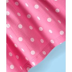 Babyhug Single Jersey Knit Short Sleeves Frocks With Polka Dots & Floral Print Pack Of 2 - Pink & White