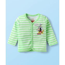 Babyhug Disney Interlock Full Sleeves Jhablas With Mickey Mouse And Family Graphic Pack Of 3  - Light Green & Blue