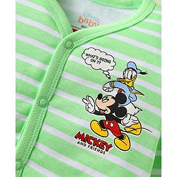 Babyhug Disney Interlock Full Sleeves Jhablas With Mickey Mouse And Family Graphic Pack Of 3  - Light Green & Blue