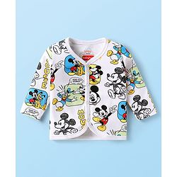 Babyhug Disney Interlock Full Sleeves Jhablas With Mickey Mouse And Family Graphic Pack Of 3  - Light Green & Blue