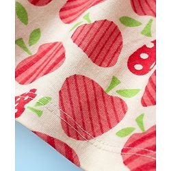 Babyhug Single Jersey Knit Cap Sleeves Fruit Printed Frocks Pack of 2 - Red & White