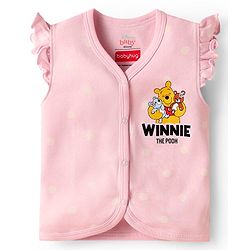 Babyhug Disney Interlock Knit Sleeveless Jhablas With Winnie The Pooh Print Pack Of 3 - Pink Blue & White