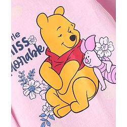 Babyhug Disney Interlock Knit Full Sleeves Footed Sleep Suits With Winnie The Pooh Graphics Pack of 2 - Baby Pink & White