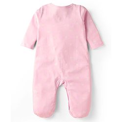 Babyhug Disney Interlock Knit Full Sleeves Footed Sleep Suits With Winnie The Pooh Graphics Pack of 2 - Baby Pink & White