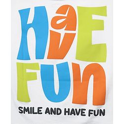 Babyhug Cotton Knit Half Sleeves Oversized T-Shirt with Front & Back Text Print - White