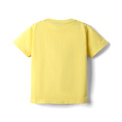 Babyhug Cotton Knit Half Sleeves T-Shirt with Dino Print - Yellow