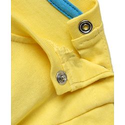 Babyhug Cotton Knit Half Sleeves T-Shirt with Dino Print - Yellow