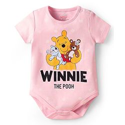Babyhug Disney Interlock Knit Half Sleeves Onesies With Winnie The Pooh Print Pack Of 3 - Pink Blue & White