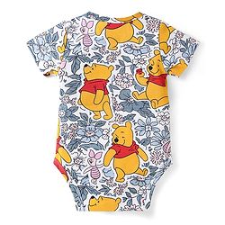 Babyhug Disney Interlock Knit Half Sleeves Onesies With Winnie The Pooh Print Pack Of 3 - Pink Blue & White