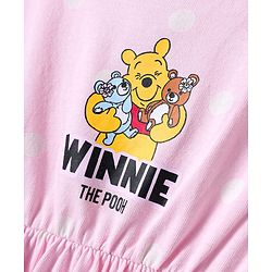Babyhug Disney Single Jersey Knit Frill Sleeves Frocks With Winnie The Pooh Graphics Pack Of 2 - Pink & White