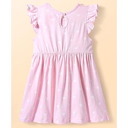 Babyhug Disney Single Jersey Knit Frill Sleeves Frocks With Winnie The Pooh Graphics Pack Of 2 - Pink & White