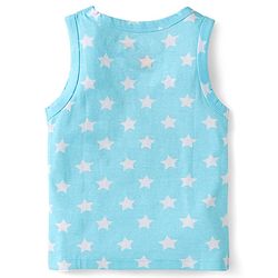 Babyhug Disney Single Jersey Knit Sleeveless Vests With Mickey Mouse & Family Graphics Pack Of 3 - Light Blue Blue & Light Green
