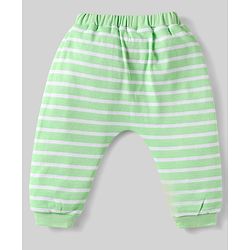 Babyhug Disney Interlock Knit Full Length Diaper Leggings with Mickey Mouse & Family Graphics Pack of 3 - White Blue & Light Green