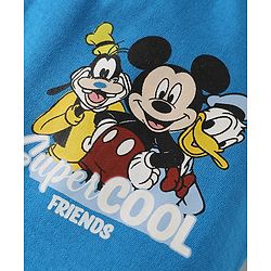 Babyhug Disney Interlock Knit Full Length Diaper Leggings with Mickey Mouse & Family Graphics Pack of 3 - White Blue & Light Green