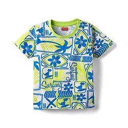 Babyhug Cotton Knit Half Sleeves T-Shirt with Beach Theme Print - Light Green