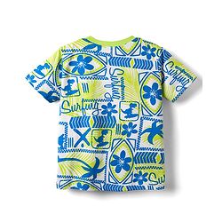 Babyhug Cotton Knit Half Sleeves T-Shirt with Beach Theme Print - Light Green