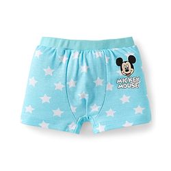 Babyhug Disney Interlock Knit Mid Thigh Trunk With Mickey & Family Graphics Pack Of 3 - Light Blue Light Green & Blue