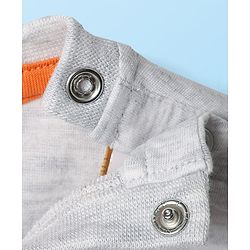 Babyhug Cotton Knit Half Sleeves T-Shirt With Beach Theme Print - Grey