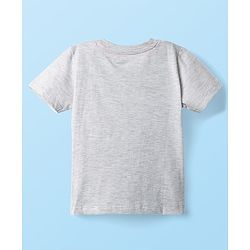 Babyhug Cotton Knit Half Sleeves T-Shirt With Beach Theme Print - Grey