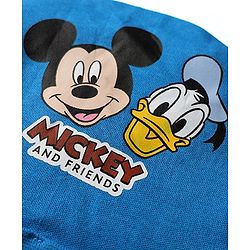 Babyhug Disney 100% Cotton Cap Mittens & Booties Set With Mickey Mouse & Family Graphics Blue - Circumference 28 cm