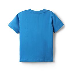 Babyhug Cotton Knit Half Sleeves T-Shirt with Tiger Print - Blue