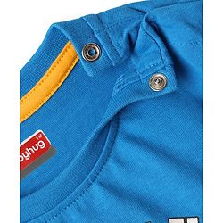 Babyhug Cotton Knit Half Sleeves T-Shirt with Tiger Print - Blue