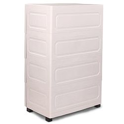 Babyhug 4 Layer High Density Plastic Storage Cabinet with Baby Elephant Print - White