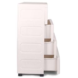 Babyhug 4 Layer High Density Plastic Storage Cabinet with Baby Elephant Print - White
