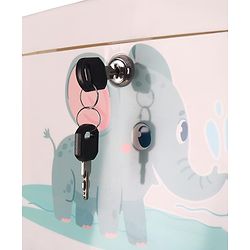 Babyhug 4 Layer High Density Plastic Storage Cabinet with Baby Elephant Print - White