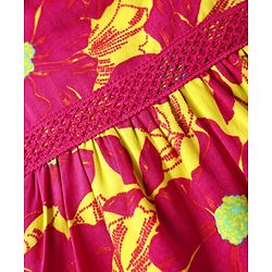 Babyhug Rayon Woven Frocks & Headband With Abstract Print - Red