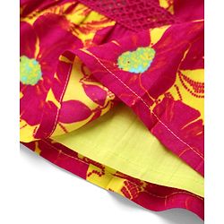 Babyhug Rayon Woven Frocks & Headband With Abstract Print - Red