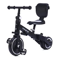Babyhug Most Advanced 5 in 1 Baby Cycle Mini Marvel Tricycle with Adjustable Parent Handle - Black