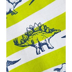 Babyhug Cotton Knit Half Sleeves T-Shirt With Dino Print - Limegreen