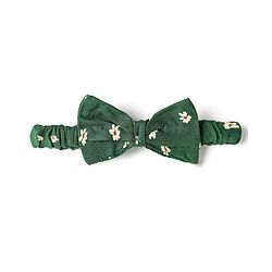 Babyhug Cotton Woven Frill Sleeves Floral Printed Frock With Bow Applique & Headband - Dark Green