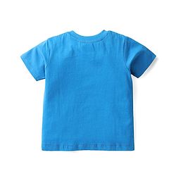 Babyhug Cotton Knit Half Sleeves T-Shirts with Animal Print & Stripes Pack of 3 - Blue & Red