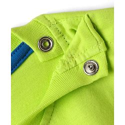 Babyhug Cotton Knit Half Sleeves T-Shirt with New York Print - Limegreen