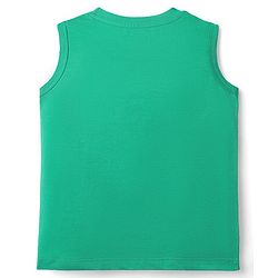 Babyhug Cotton Knit Sleeveless Tank T-Shirts with Tropical Theme Print Pack of 3 - Mint & Light Blue