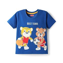 Babyhug Cotton Knit Half Sleeves T-Shirts with Stripes & Sports Theme Print Pack of 5 - Multicolor