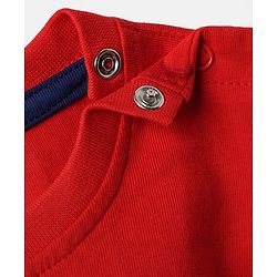 Babyhug Cotton Knit Half Sleeves T-Shirts with Sports Theme Print & Stripes Pack of 3 - Red Yellow & Blue