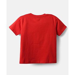 Babyhug Cotton Knit Half Sleeves T-Shirts with Sports Theme Print & Stripes Pack of 3 - Red Yellow & Blue