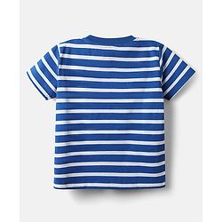 Babyhug Cotton Knit Half Sleeves T-Shirts with Sports Theme Print & Stripes Pack of 3 - Red Yellow & Blue