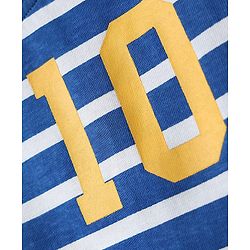 Babyhug Cotton Knit Half Sleeves T-Shirts with Sports Theme Print & Stripes Pack of 3 - Red Yellow & Blue