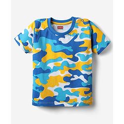 Babyhug Cotton Knit Half Sleeves T-Shirt With Stripes & Awesome Text Print Pack Of 3 - Yellow & Light Blue