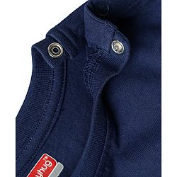 Babyhug Cotton Knit Half Sleeves T-Shirt with Front & Back Beach Theme Print - Navy Blue
