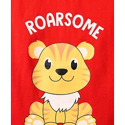 Babyhug Cotton Knit Half Sleeves T-Shirts with Animal Print & Stripes Pack of 3 - Red Blue & Yellow
