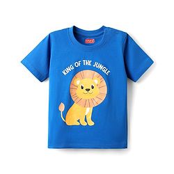 Babyhug Cotton Knit Half Sleeves T-Shirts with Animal Print & Stripes Pack of 3 - Red Blue & Yellow