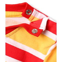 Babyhug Cotton Knit Half Sleeves T-Shirts with Animal Print & Stripes Pack of 3 - Red Blue & Yellow