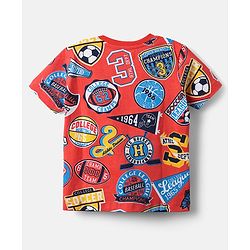 Babyhug Cotton Knit Half Sleeves T-Shirt With Stripes & Awesome Text Print Pack Of 3 - Yellow Red & Blue