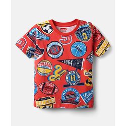 Babyhug Cotton Knit Half Sleeves T-Shirt With Stripes & Awesome Text Print Pack Of 3 - Yellow Red & Blue