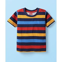 Babyhug Cotton Knit Half Sleeves T-Shirts with Sports Theme Print & Stripes Pack of 7 - Multicolor